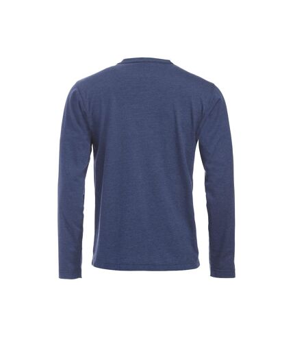 Clique Mens Orlando Melange Long-Sleeved T-Shirt (Blue Melange) - UTUB619