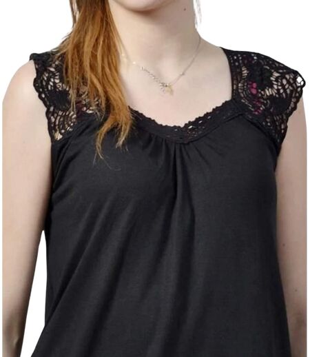 Robe Noire élégante en Dentelle Sans Manches - Longueur Genoux pour un Look Chic Printanier et Estival