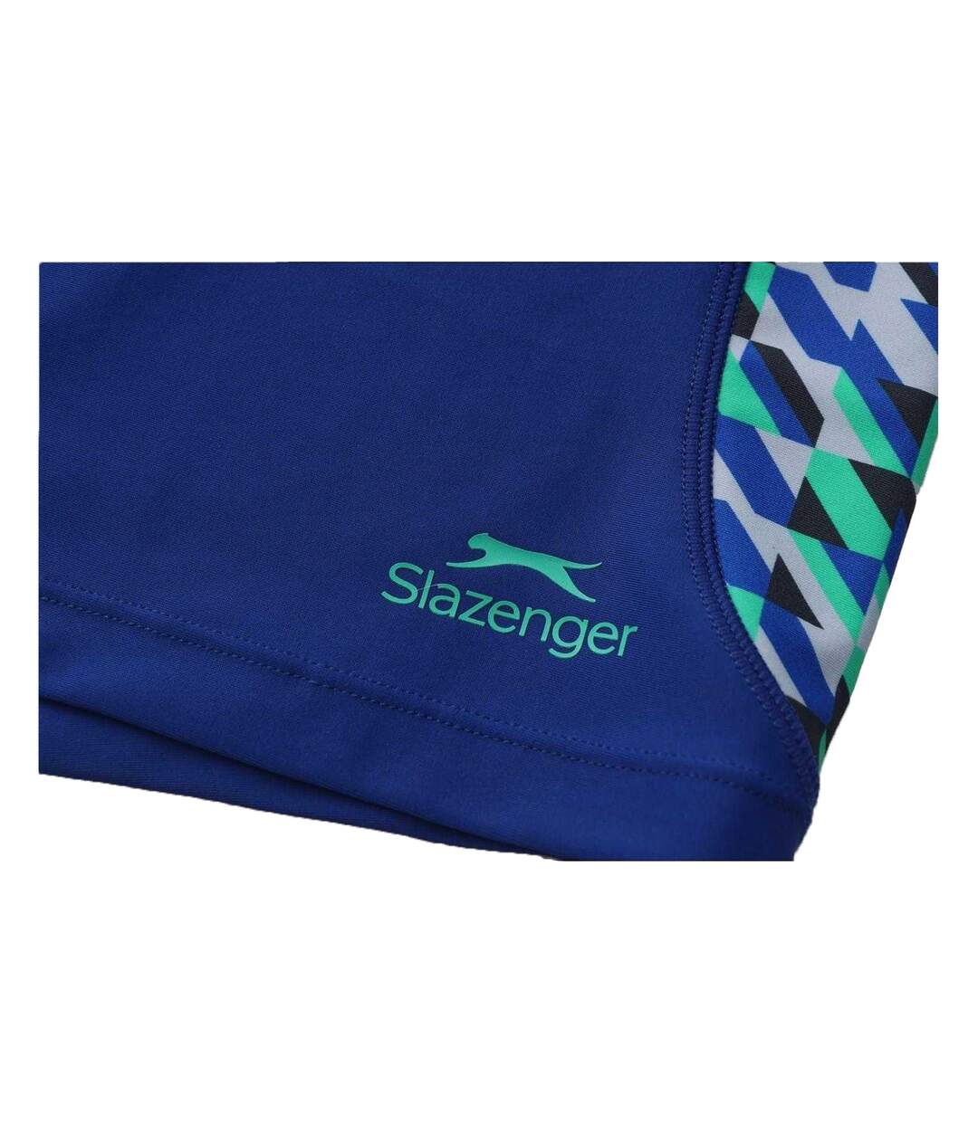 Mens Geometric Pattern Swimming Trunks Blue Slazenger-3