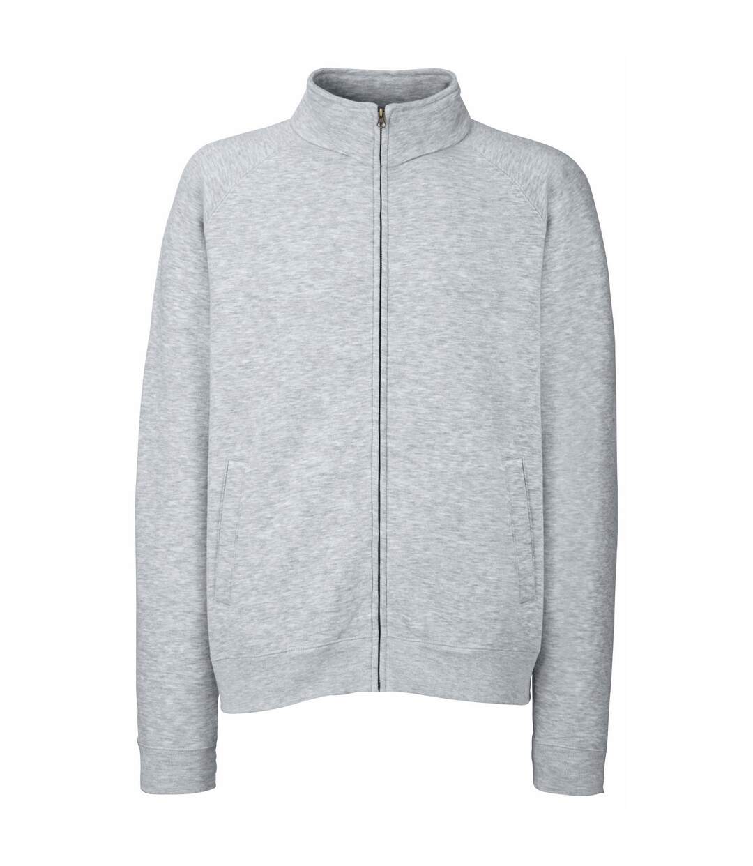 Sweatshirt à fermeture zippée homme gris chiné Fruit of the Loom