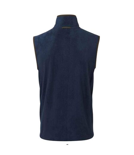 Mens Artisan Fleece Gilet Navy Brown Premier