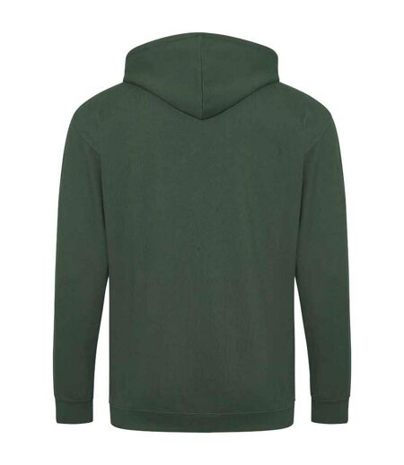 Mens full zip hoodie bottle green Awdis