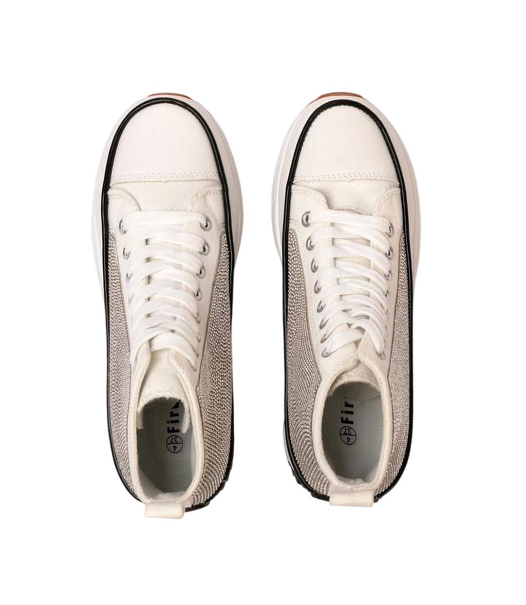 Baskets Montantes Femme Blanc Pailleté Firetrap-3