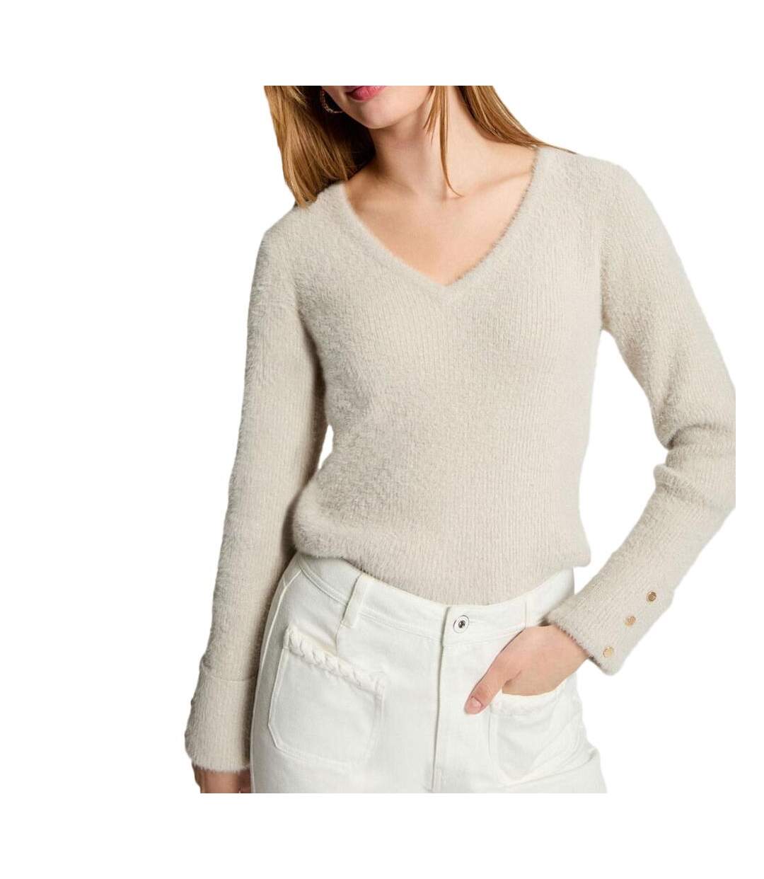 Pull beige clair femme morgan moove-1