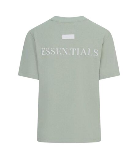 Womens/ladies Essentials Logo Boyfriend T-shirt Sage Green Blank Essentials