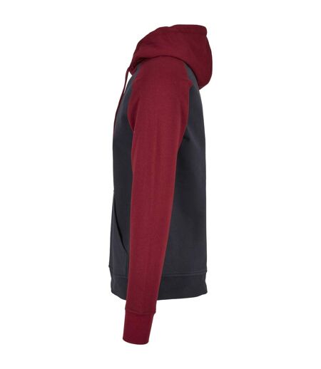 Mens Basic Raglan Hoodie Marine Bourgogne Build Your Brand