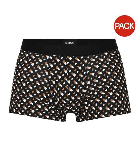Pack Of 3  Mens Monogram Elasticated Boxer Shorts  Multicoloured Boss