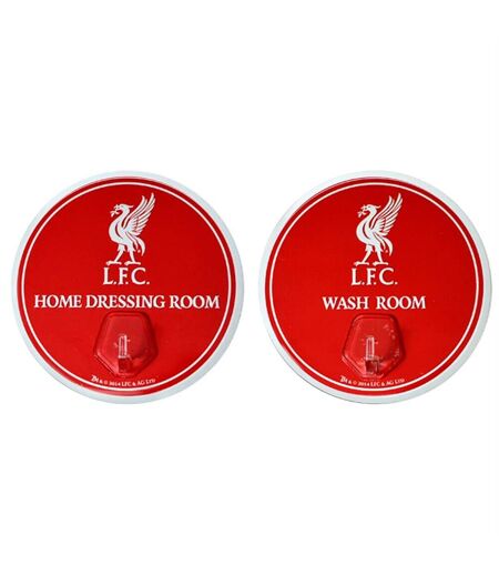 Liverpool FC Official Soccer Robe Hook Sign (Pack Of 2) (Red) (One Size)