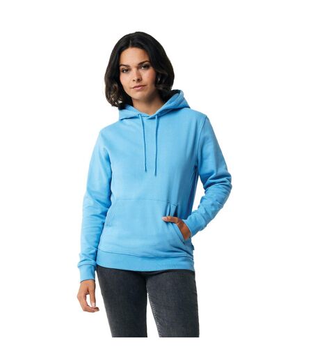 Unisex adult jasper recycled cotton hoodie tranquil blue Iqoniq
