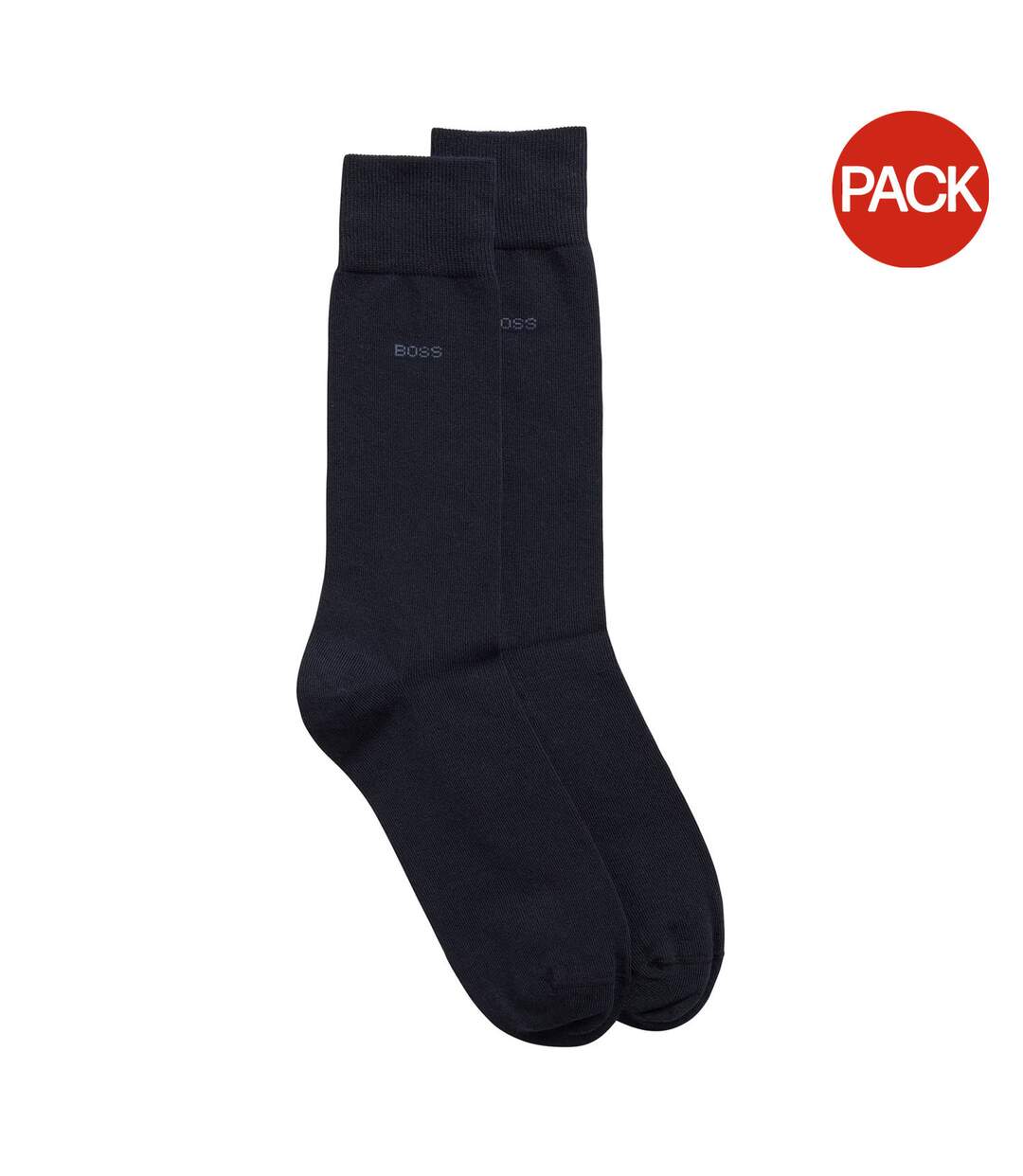 Lot De 2  Chaussettes Motif/style Uni Homme Bleu Marine Boss-1
