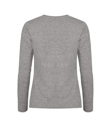 Clique Womens/Ladies Melange Long-Sleeved T-Shirt (Gray) - UTUB427