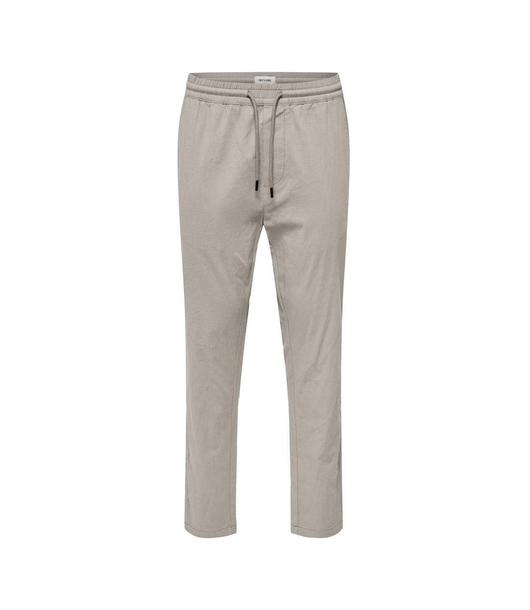 Pantalon fluide beige homme only & sons capri - l-1