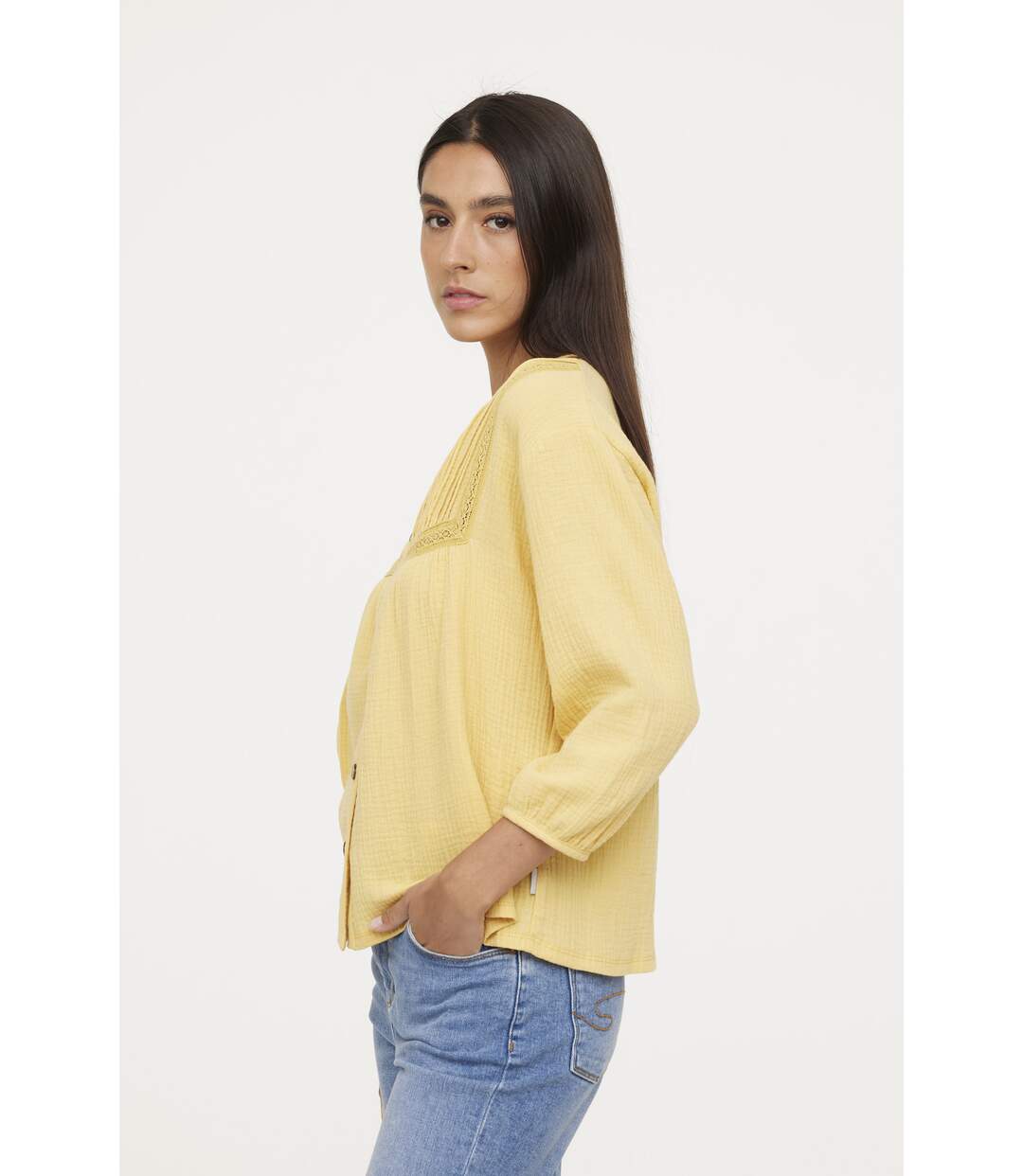 Blouse manches 3/4 coton regular DIGNY-2