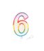 Paris Prix - Bougie D'anniversaire chiffre 6 10cm Multicolore