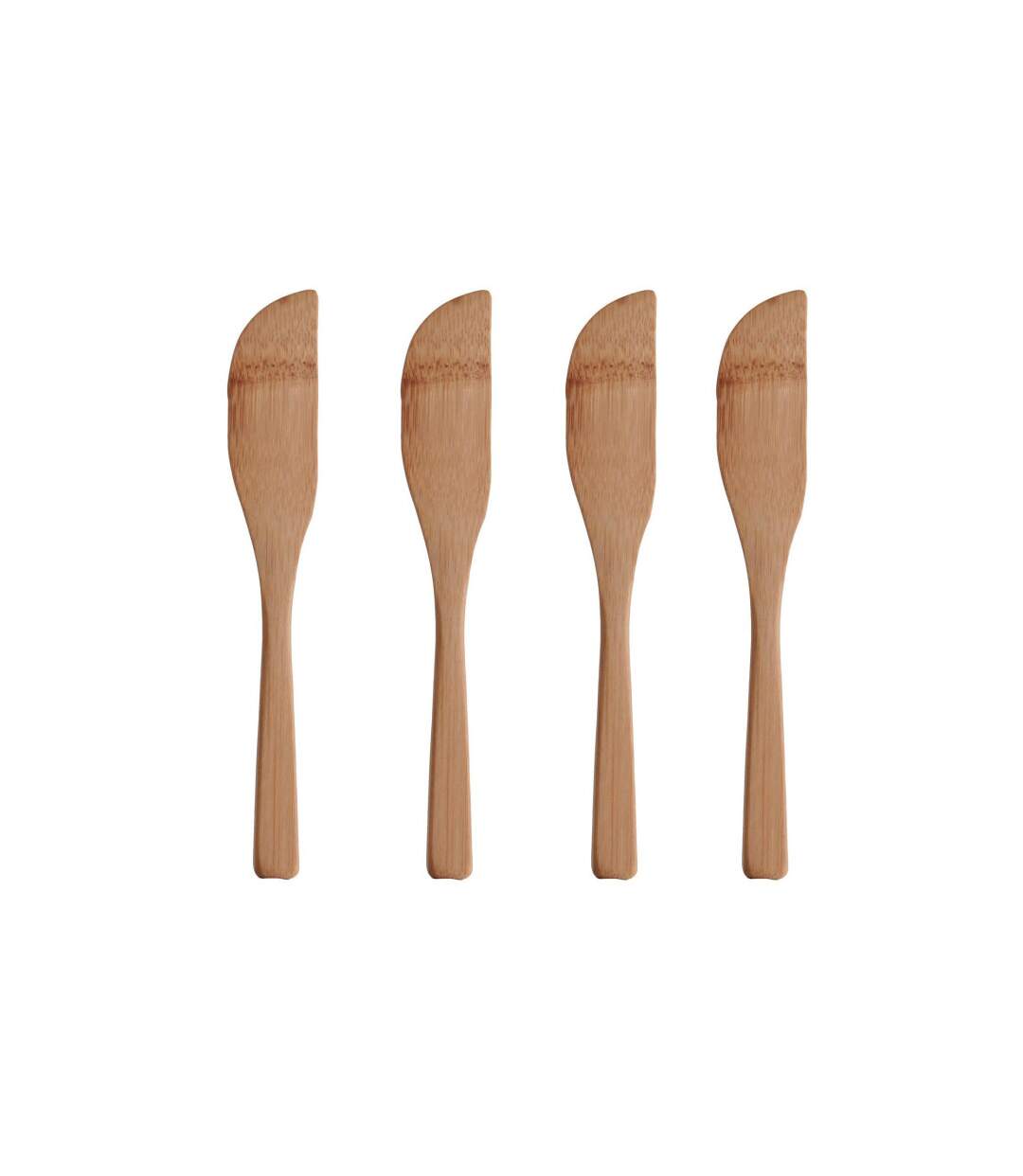 Lot de 4 Couteaux en Bambou Eco 15cm Naturel