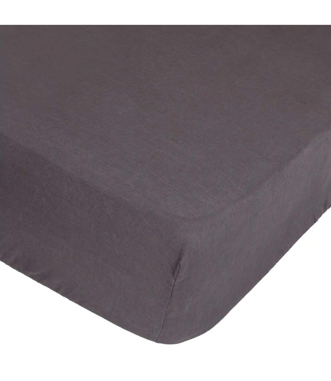 Drap Housse en Lin Adorable 160x200cm Gris Ardoise-1