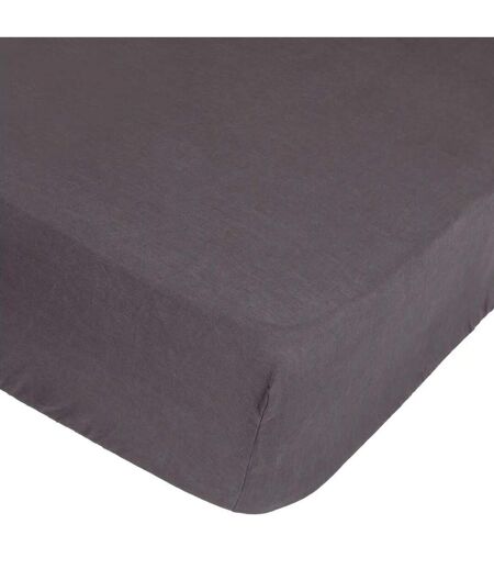 Drap Housse en Lin Adorable 160x200cm Gris Ardoise