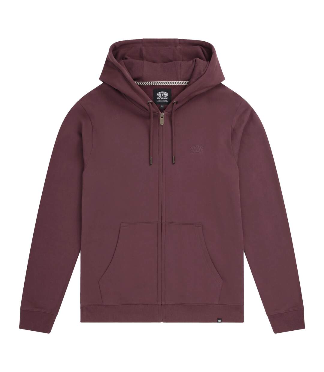 Mens Woody Organic Zipped Hoodie Burgundy Animal-2