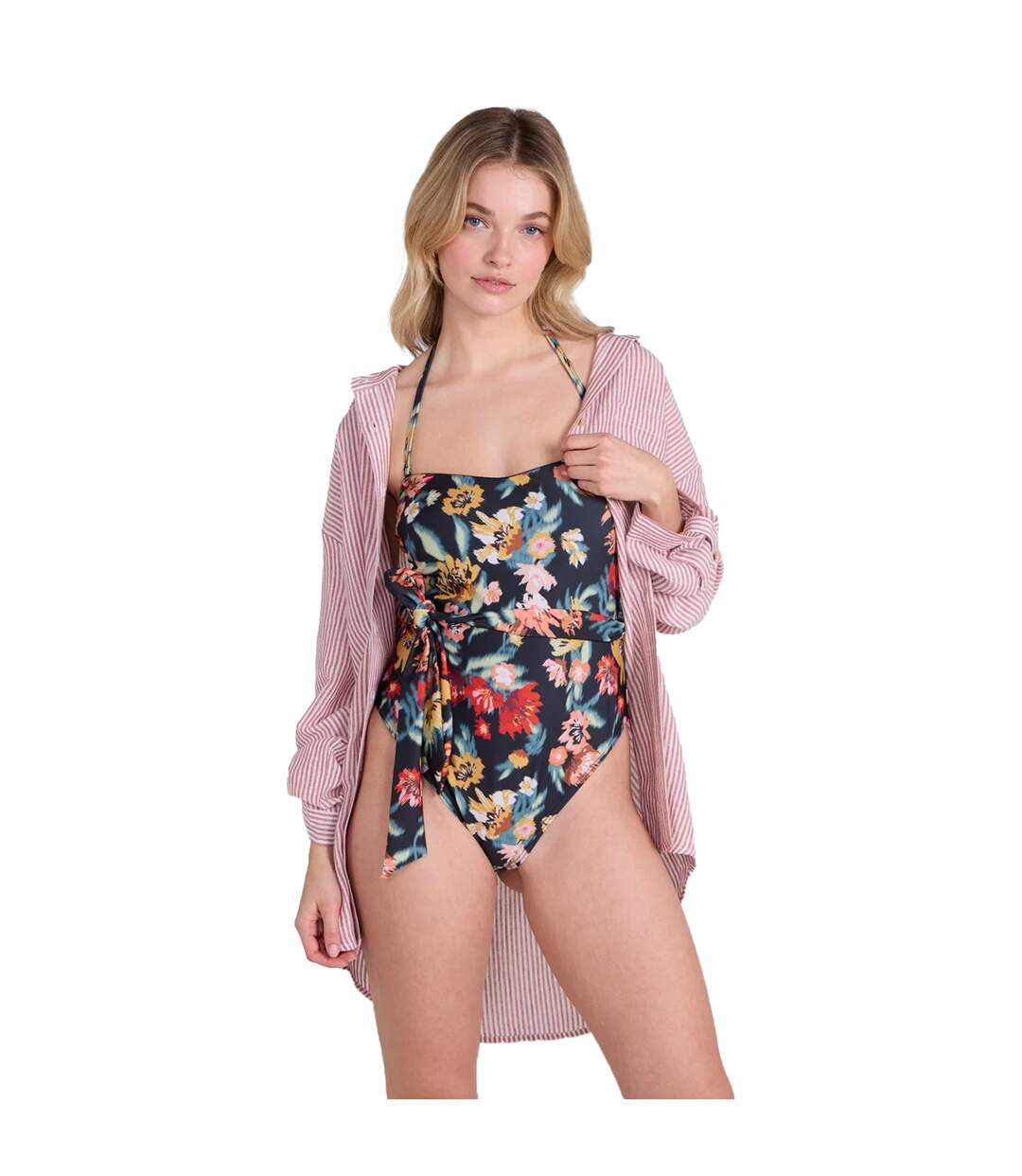 Maillot De Bain 1 Pièce Motif/style Ceinturé Femme Vert Animal-4