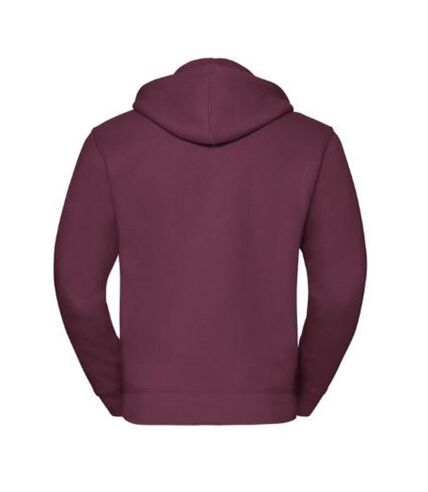 Russell Mens Authentic Full Zip Hooded Sweatshirt/Hoodie (Burgundy)