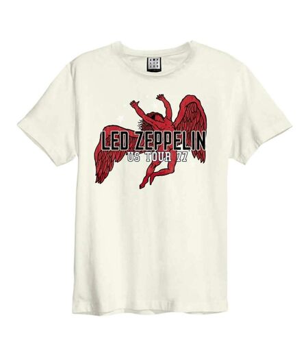 Amplified Unisex Adult US Tour 77 Led Zeppelin T-Shirt (Vintage White) - UTGD114