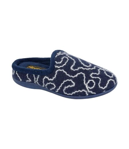 Womens/ladies tammy mule slippers navy Sleepers