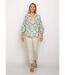 Blouse ample broderies ajourées manches 3/4-3