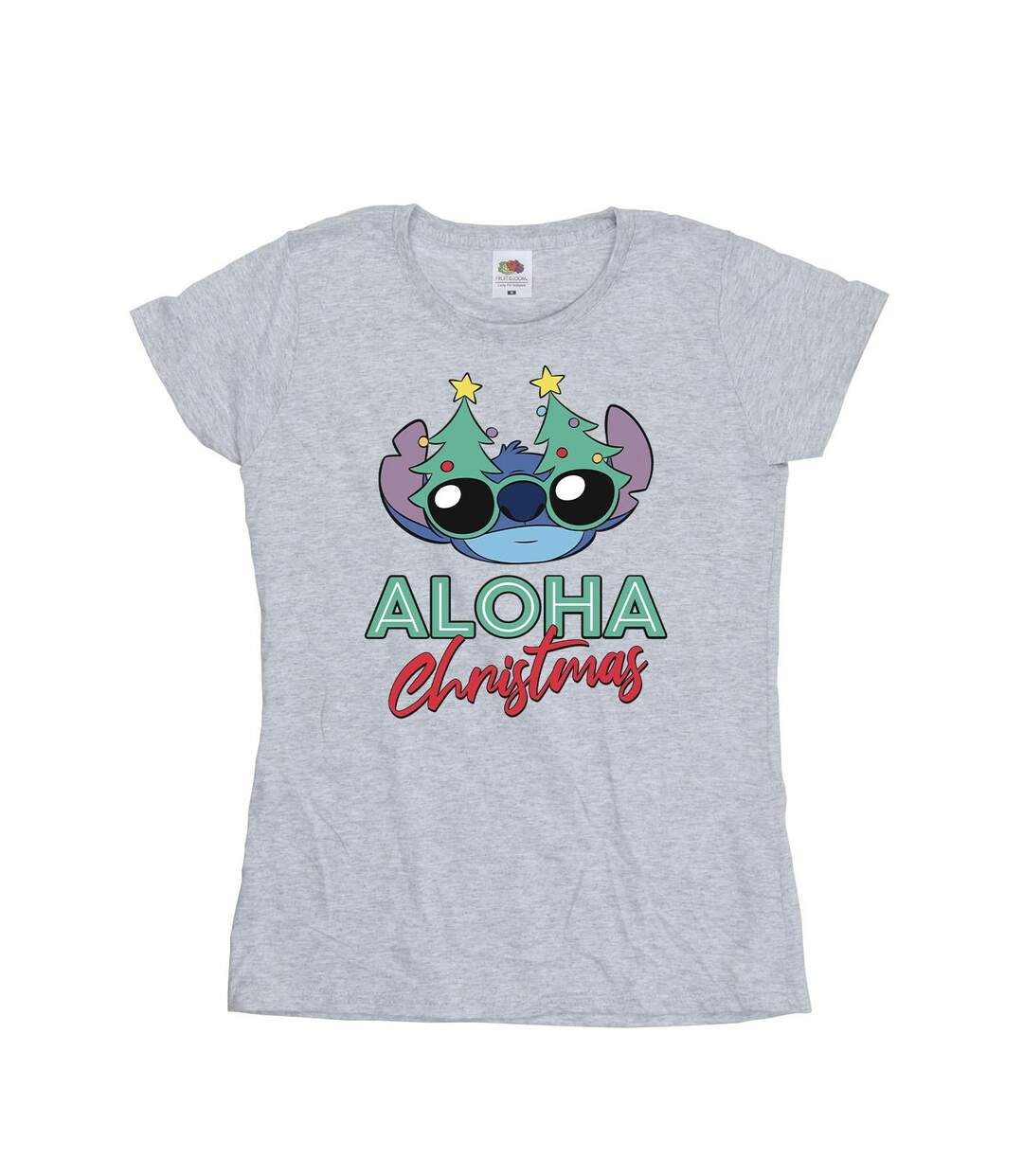 Disney T-shirt en coton Femme/Ladies Lilo And Stitch Christmas Tree Shades (Gris sportif) - UTBI25633-1