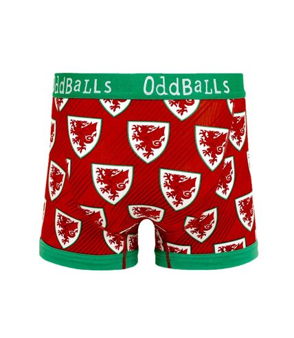 OddBalls Mens Home FA Wales Boxer Shorts (Green/White/Red) - UTOB189