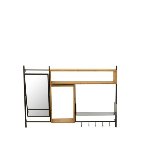 Patère Murale & Miroir Tina 130cm Noir & Naturel