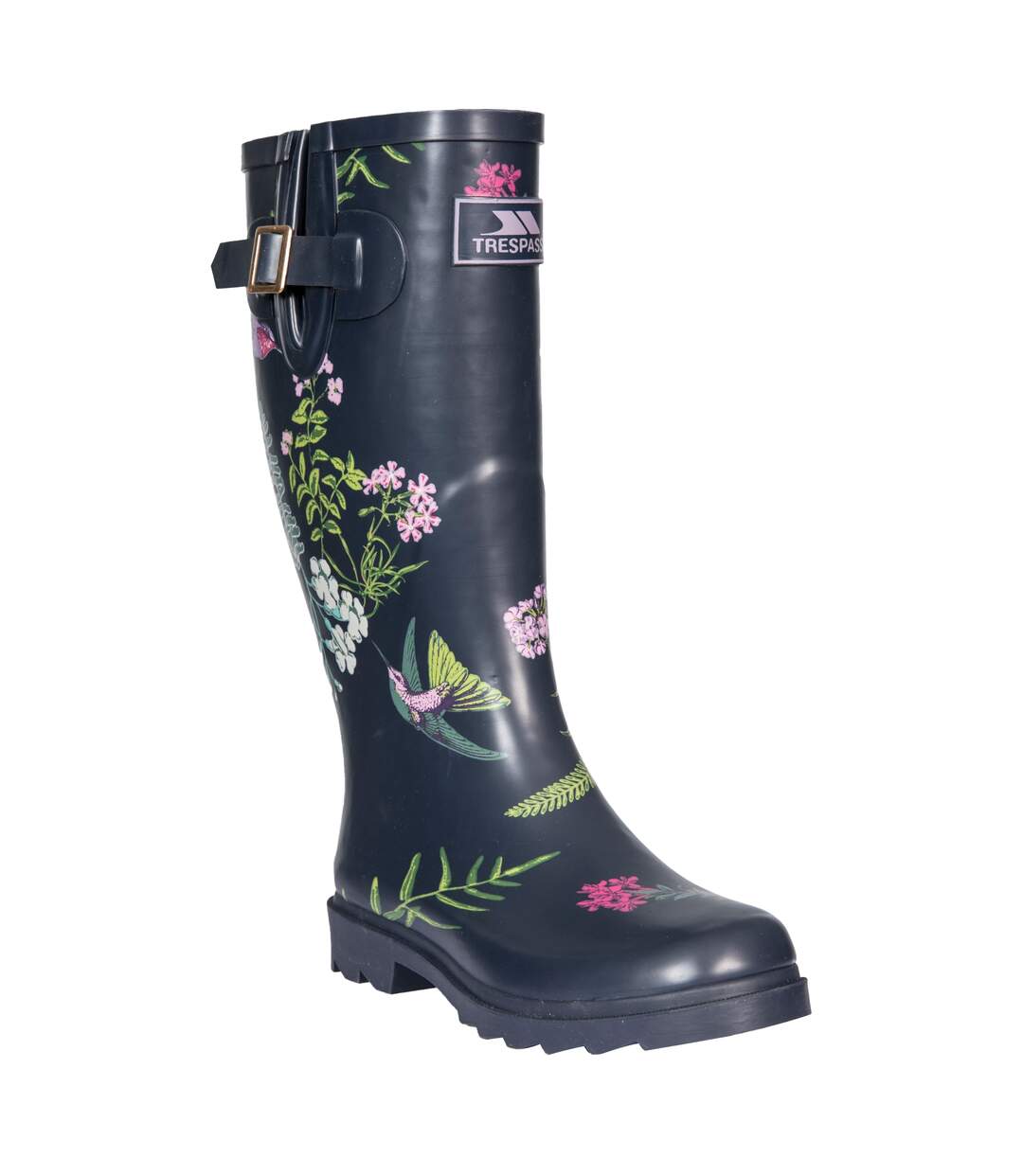 Elena bottes imperméables femme oiseaux noir Trespass-1