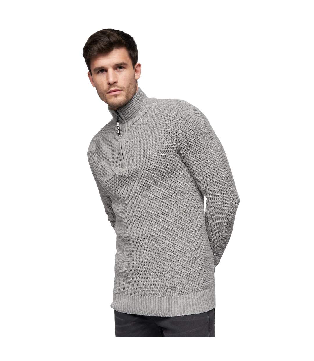 Pull firegards homme gris chiné Duck and Cover-3