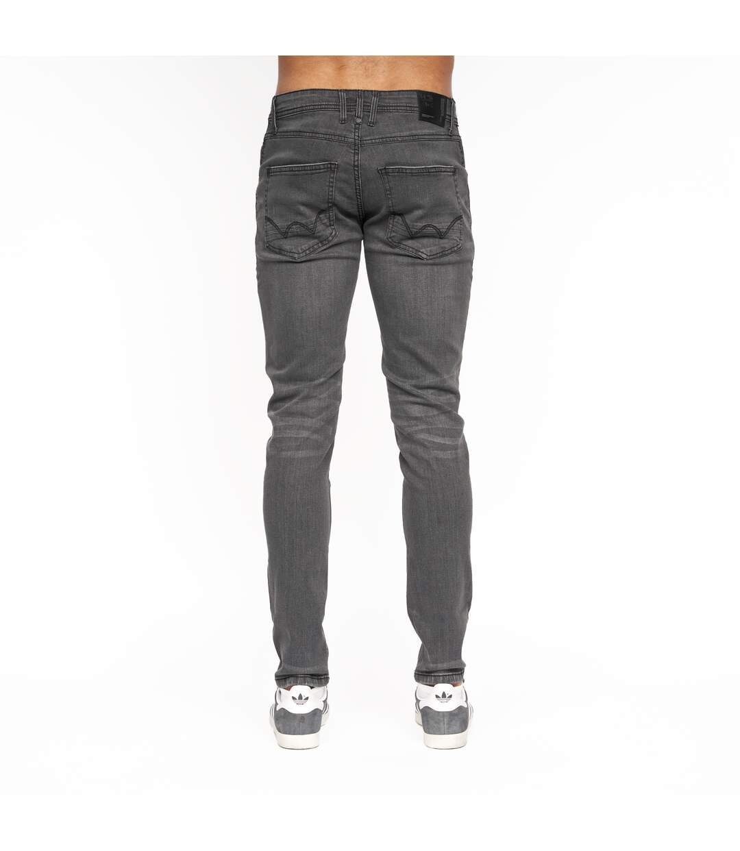 Jeans Tranfold Homme Gris Délavé À La Pierre Ponce Duck And Cover-3