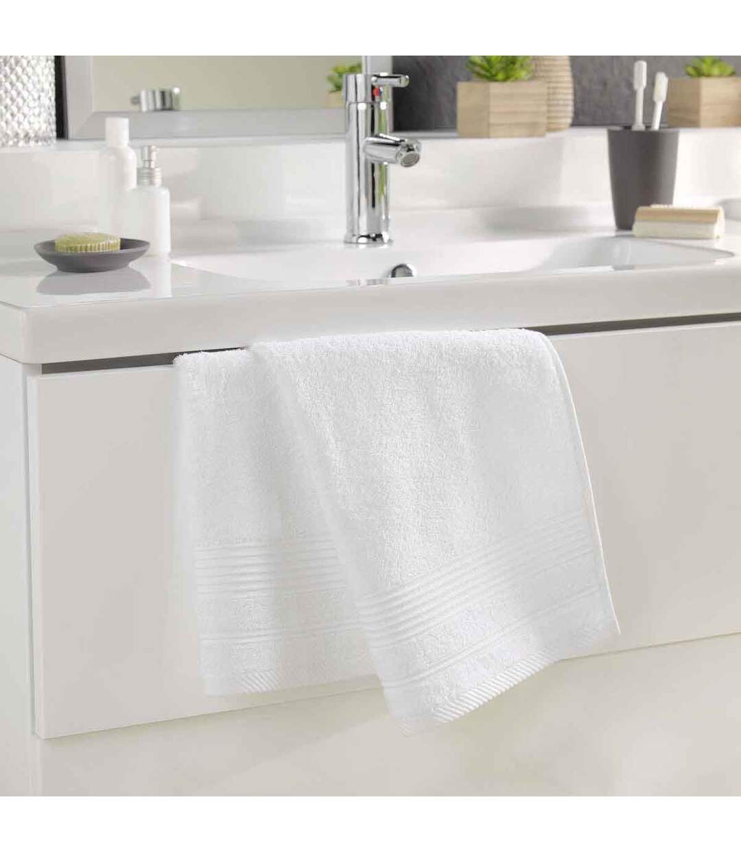 Serviette de Toilette Tendresse 50x90cm Blanc-2