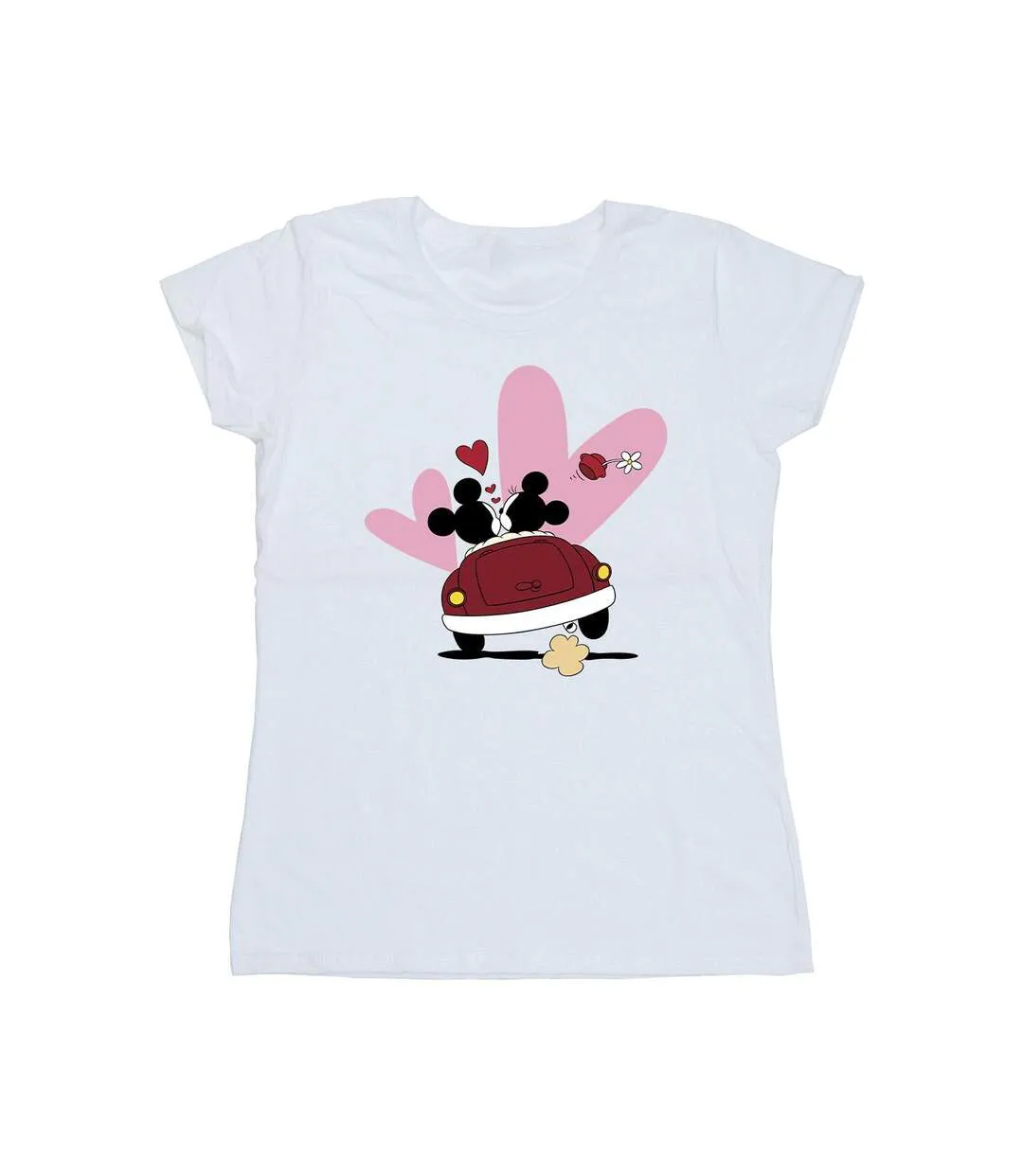 Disney T-shirt en coton imprimé voiture Mickey Mouse Femme/Ladies (Blanc) - UTBI33653-1