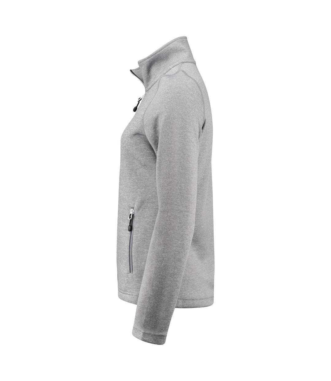 Womens/ladies Powerslide Zipped Sweat Jacket Grey Melange Printer RED-4