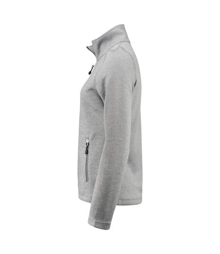 Womens/ladies Powerslide Zipped Sweat Jacket Grey Melange Printer RED