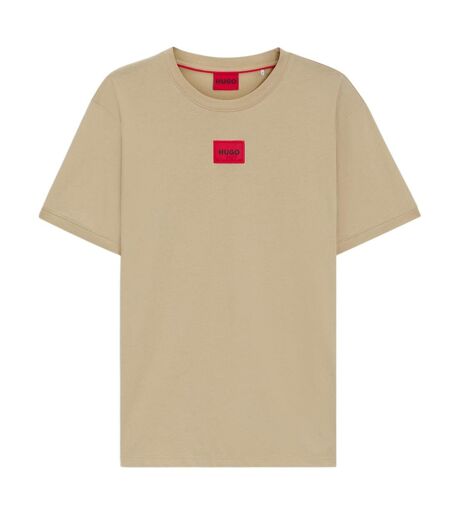 T-shirt Motif/style Logo Sur Poitrine Diragolino Homme Beige Foncé Hugo