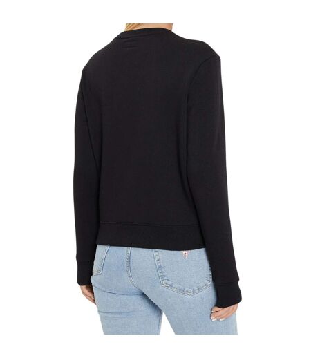 Sweat Motif/style Logo Brodé Femme Noir Guess