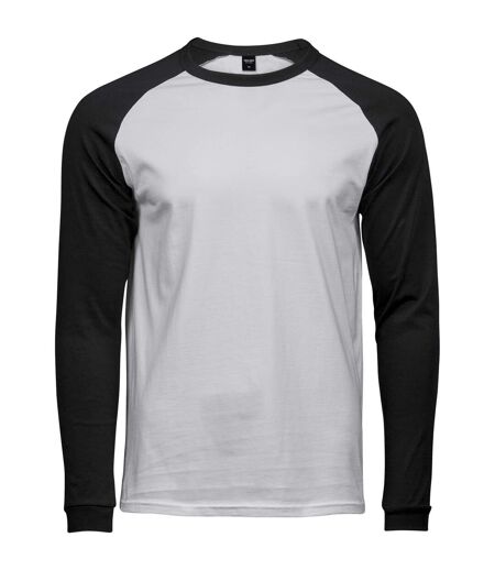 Tee Jays Mens Long Sleeve Baseball T-Shirt (White/Black) - UTPC3419