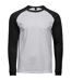 Tee Jays Mens Long Sleeve Baseball T-Shirt (White/Black) - UTPC3419