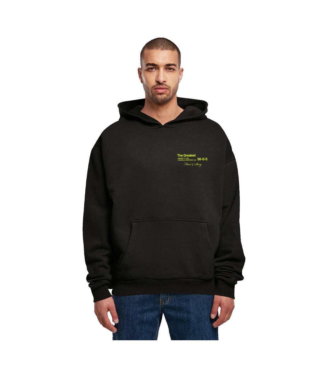 Mens The Greatest Oversized Hoodie Noir Mister Tee-3