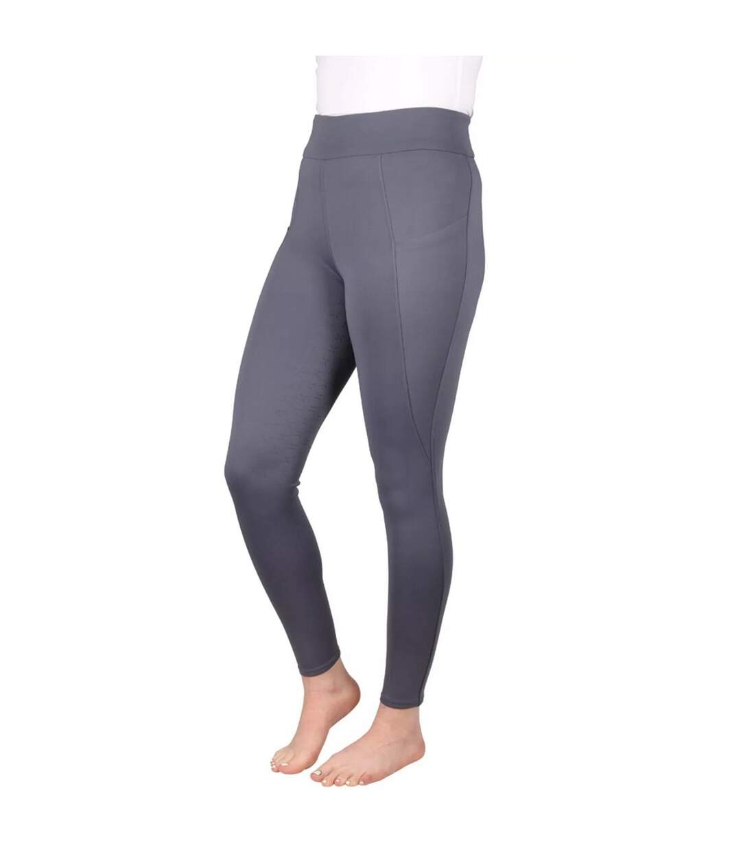 Collant d'équitation melton femme gris HyPERFORMANCE