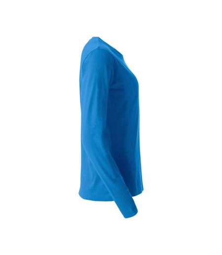 Womens/ladies Basic Long-sleeved T-shirt Royal Blue Clique