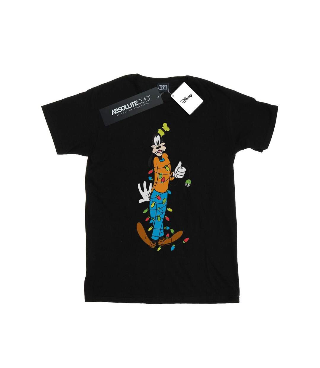 Disney Femme/Les femmes Goofy Christmas Lights Coton Boyfriend T-Shirt (Noir) - UTBI37727-1