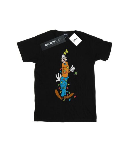 Disney Femme/Les femmes Goofy Christmas Lights Coton Boyfriend T-Shirt (Noir) - UTBI37727