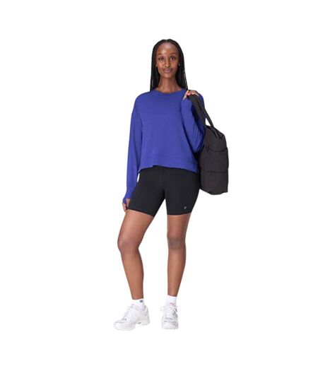 Sweat Court Manches Longues After Class Femme Bleu Violet Sweaty Betty