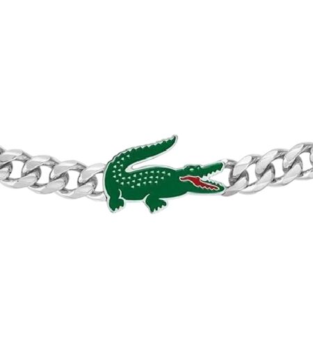 Mens Arthor Logo Bracelet One Size Silver Lacoste