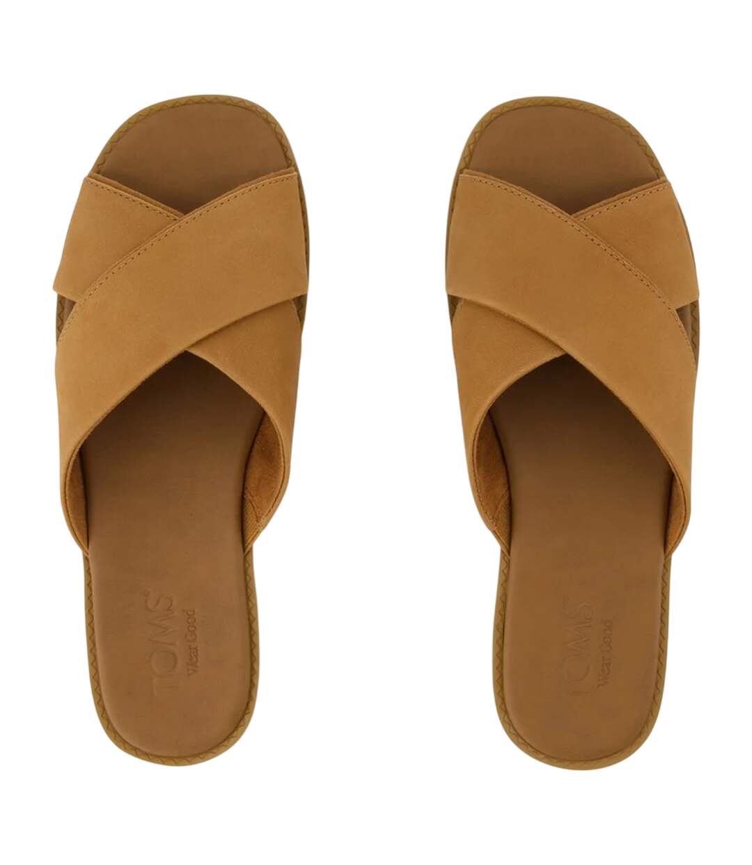 Womens/ladies Mae Leather Crossover Strap Sandals Brown Toms-4