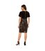 Womens/ladies Sequin Velvet Bodycon Dress Black Yumi-3